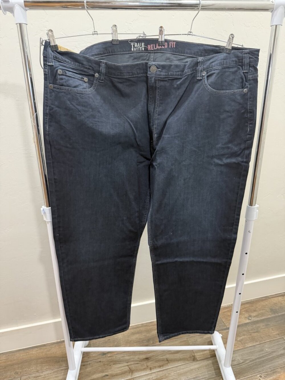 NWT True Nation Relaxed Fit Stretch Jeans Men's Big & Tall Dark Rinse 54x32